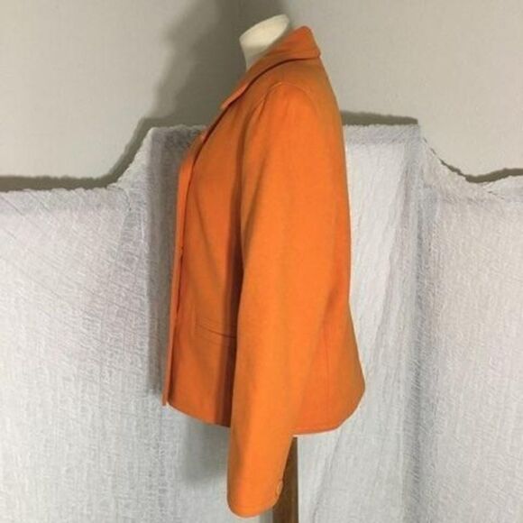 Peter Nygard Orange  Wool Coat Size 10 - Picture 4 of 13
